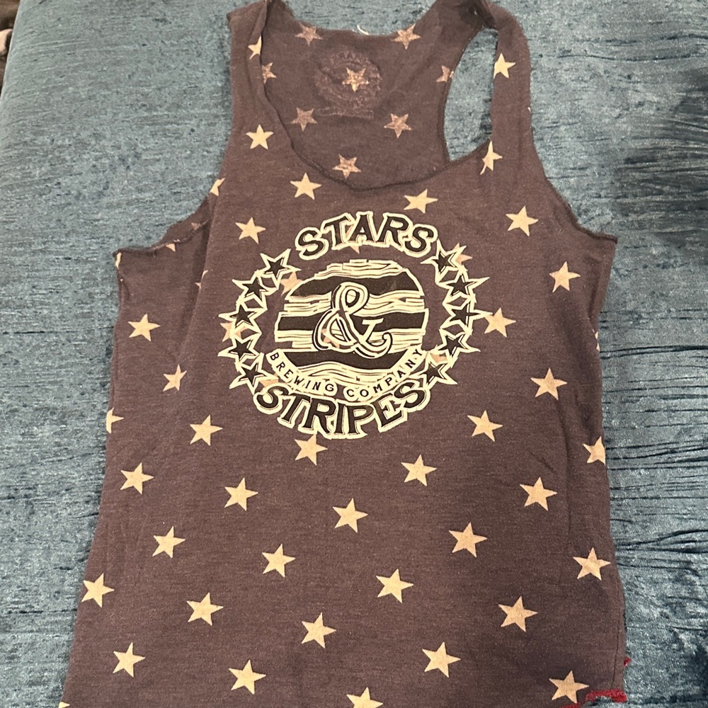 Navy, gray and black Stars & Stripes Tank Top
